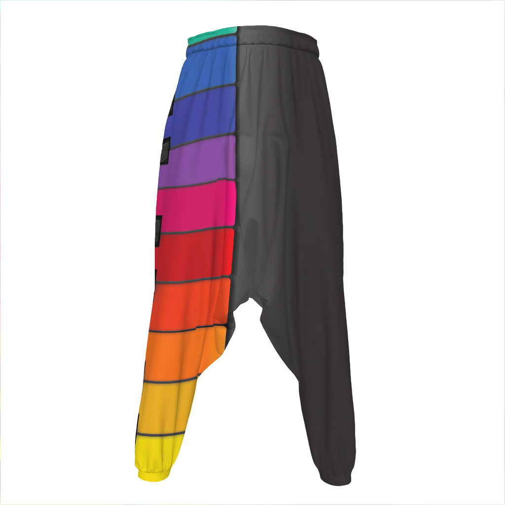 Colorful Piano Keyboard Print Hammer Pants