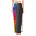 Colorful Piano Keyboard Print High Slit Maxi Skirt