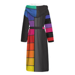 Colorful Piano Keyboard Print Hooded Bathrobe