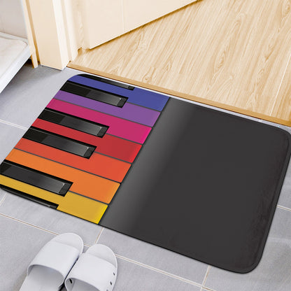 Colorful Piano Keyboard Print Indoor Door Mat