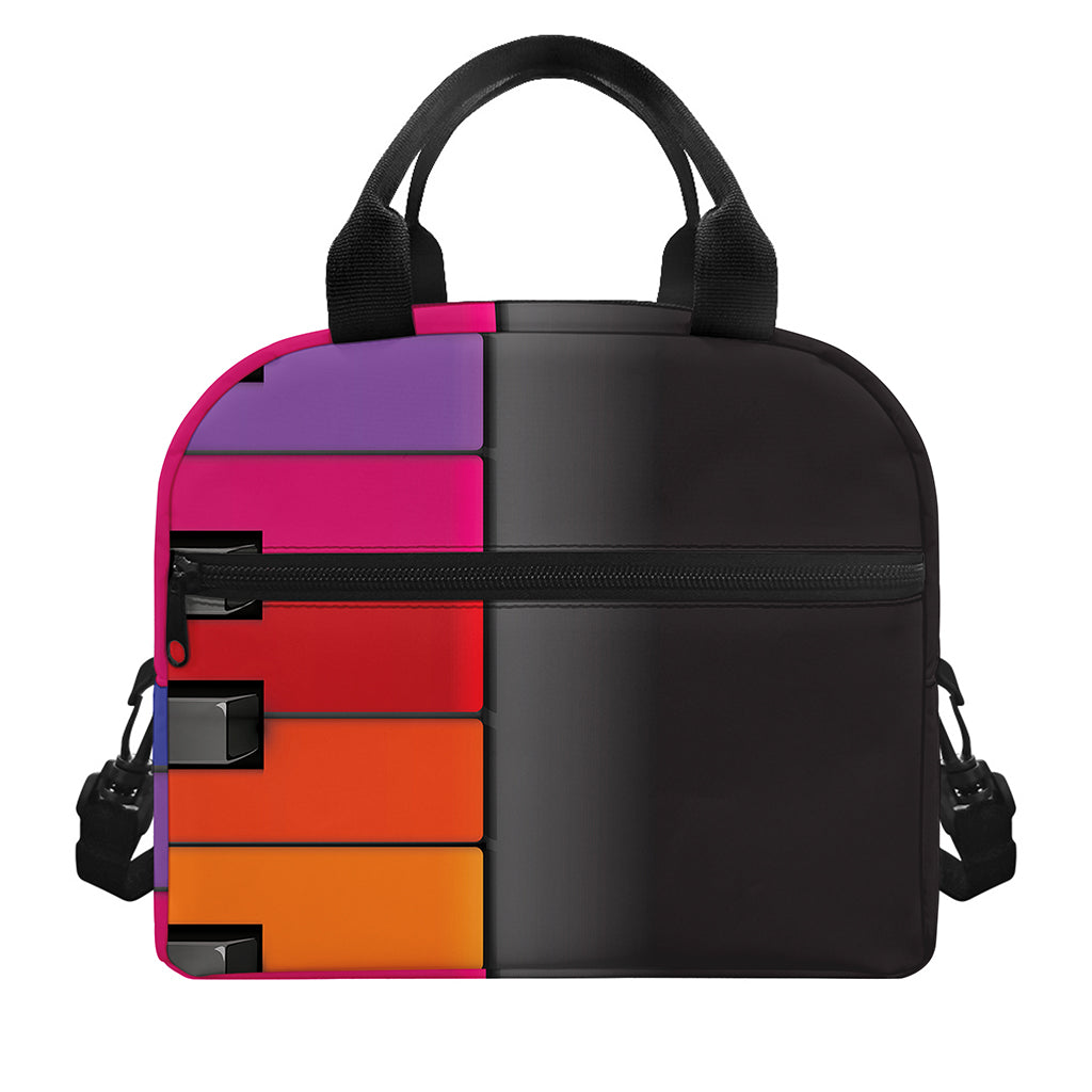 Colorful Piano Keyboard Print Insulated Lunch Bag