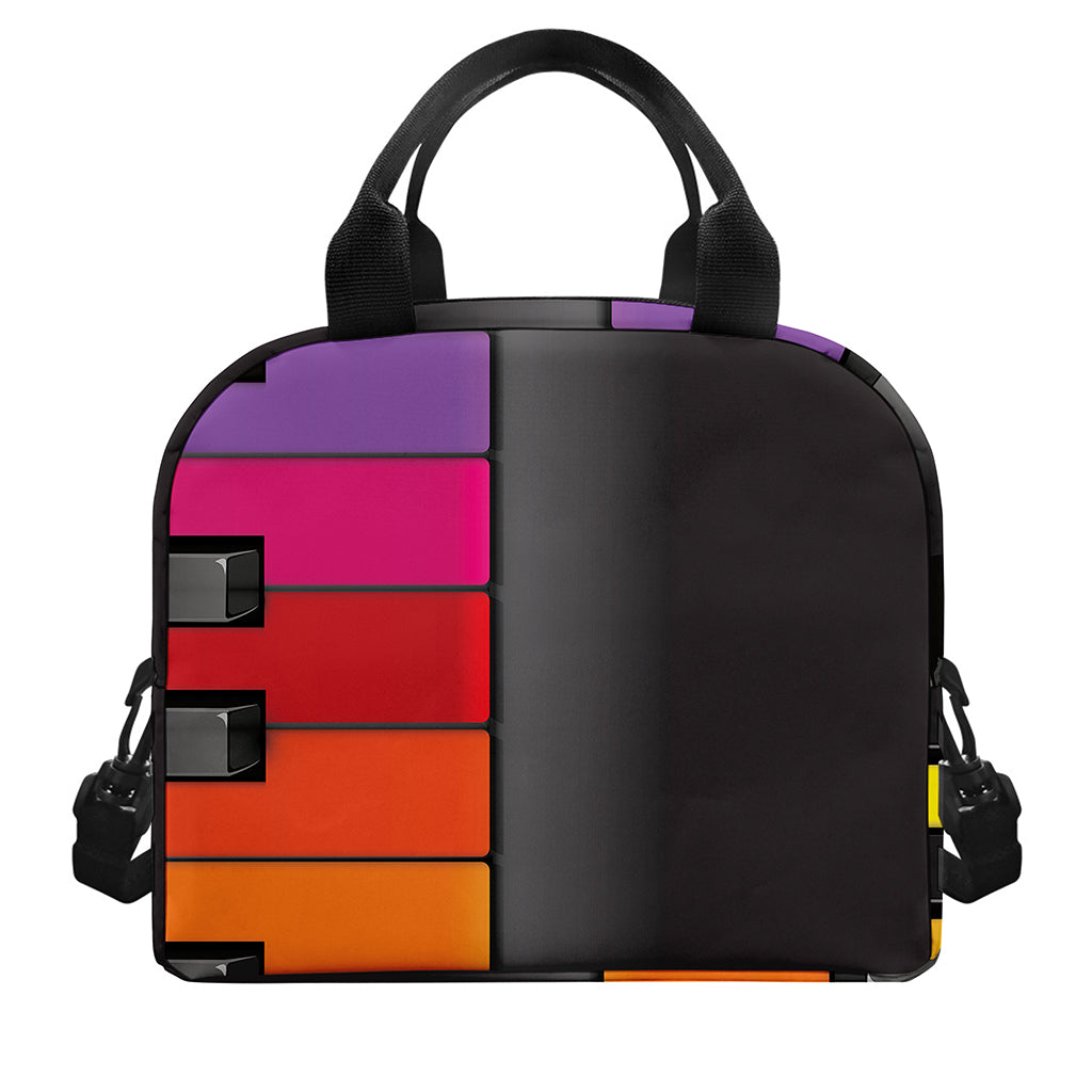 Colorful Piano Keyboard Print Insulated Lunch Bag