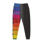 Colorful Piano Keyboard Print Jogger Pants