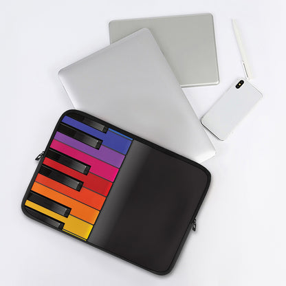 Colorful Piano Keyboard Print Laptop Sleeve