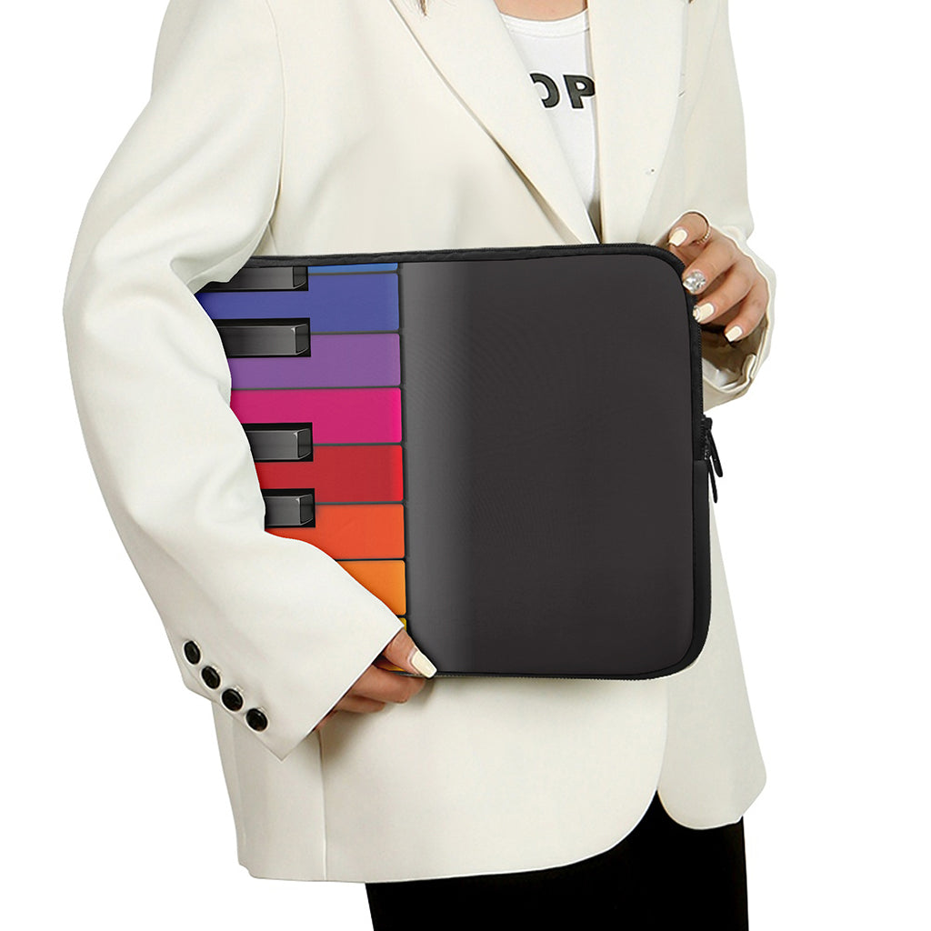 Colorful Piano Keyboard Print Laptop Sleeve