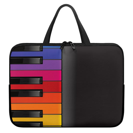 Colorful Piano Keyboard Print Laptop Sleeve With Handle