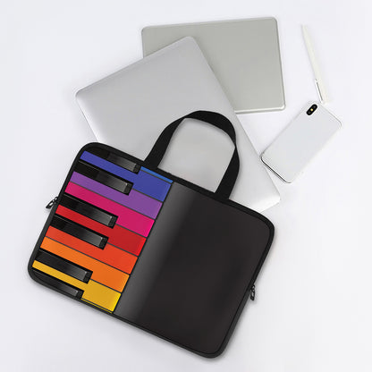 Colorful Piano Keyboard Print Laptop Sleeve With Handle