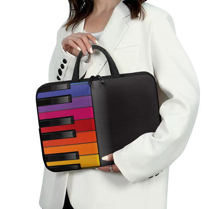 Colorful Piano Keyboard Print Laptop Sleeve With Handle