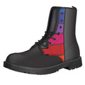 Colorful Piano Keyboard Print Lace-Up Boots
