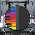 Colorful Piano Keyboard Print Leather Spare Tire Cover