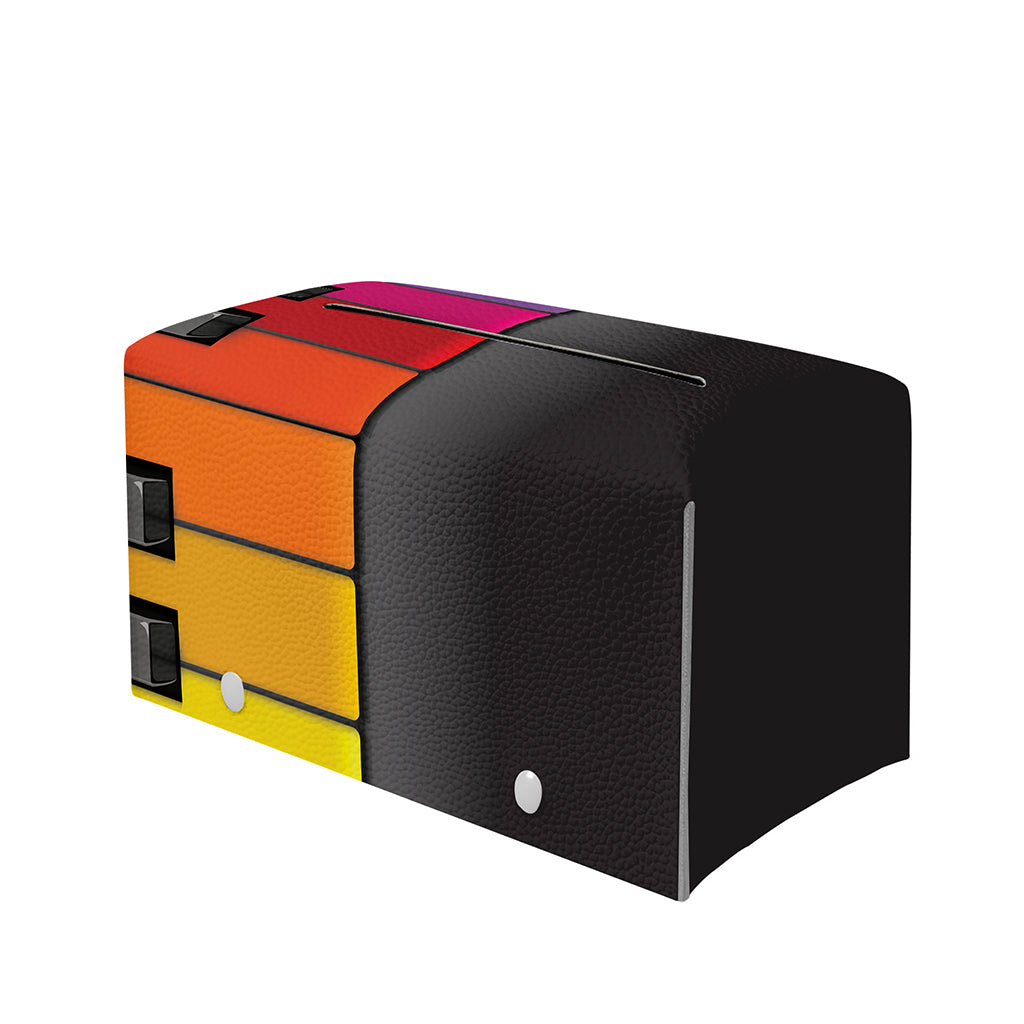 Colorful Piano Keyboard Print Leather Tissue Box Cover