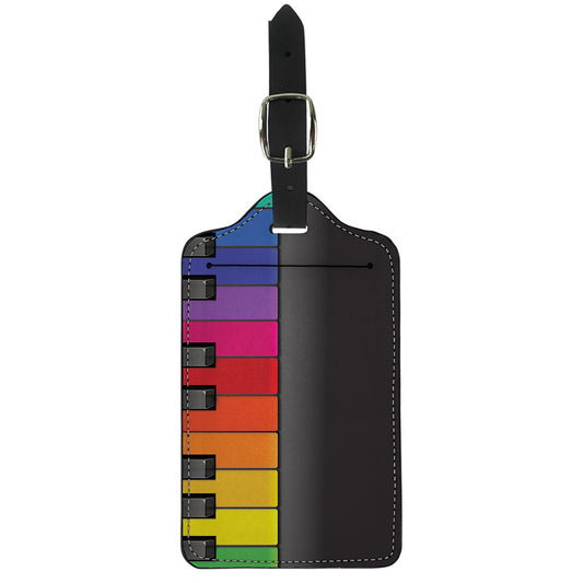 Colorful Piano Keyboard Print Luggage Tag