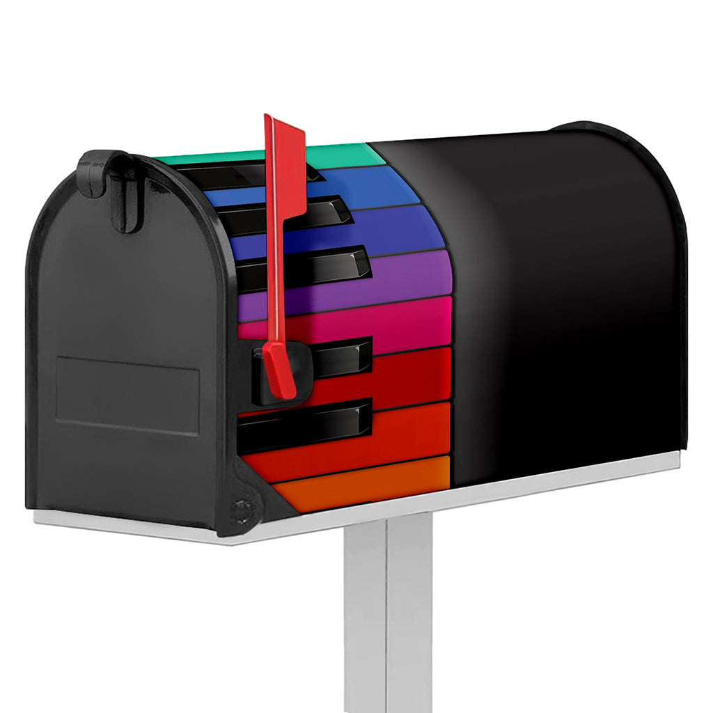 Colorful Piano Keyboard Print Mailbox Cover