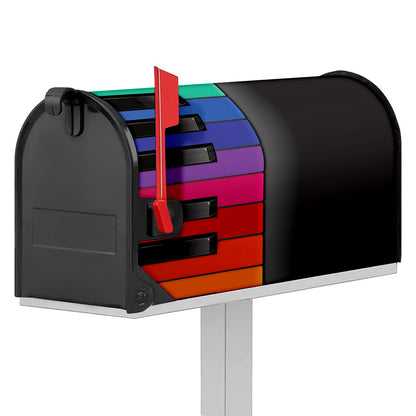 Colorful Piano Keyboard Print Mailbox Cover