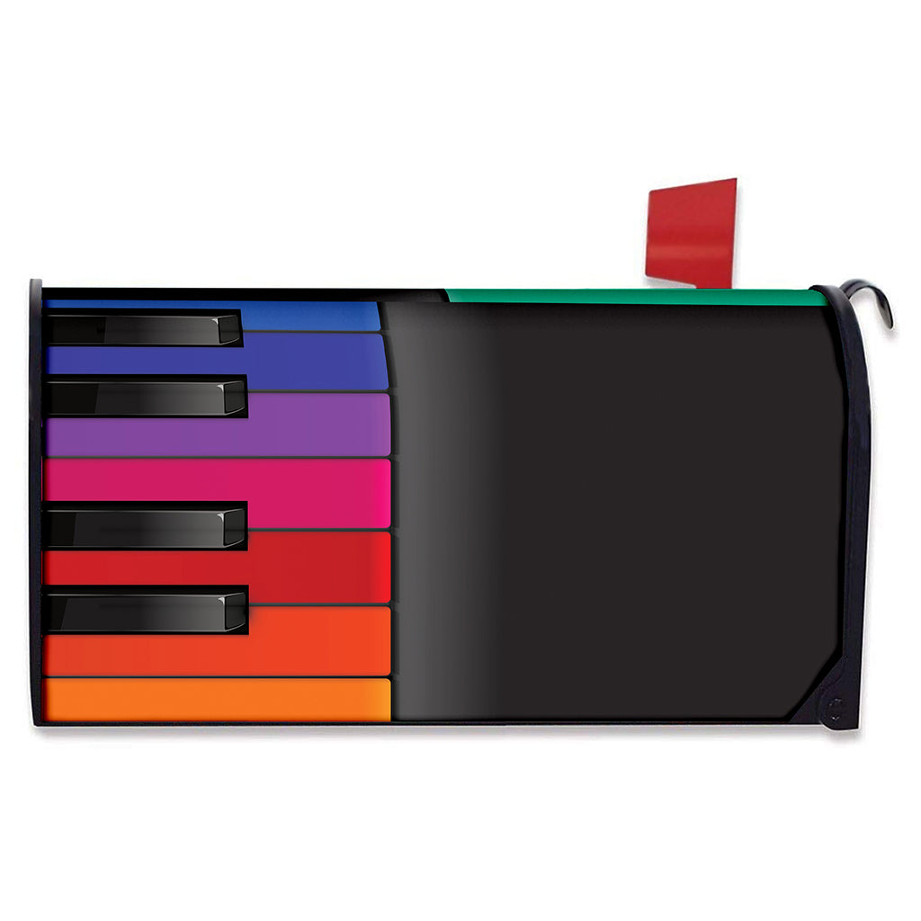 Colorful Piano Keyboard Print Mailbox Cover