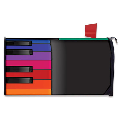 Colorful Piano Keyboard Print Mailbox Cover