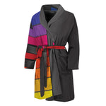 Colorful Piano Keyboard Print Men's Bathrobe