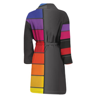 Colorful Piano Keyboard Print Men's Bathrobe