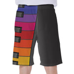 Colorful Piano Keyboard Print Men's Beach Shorts
