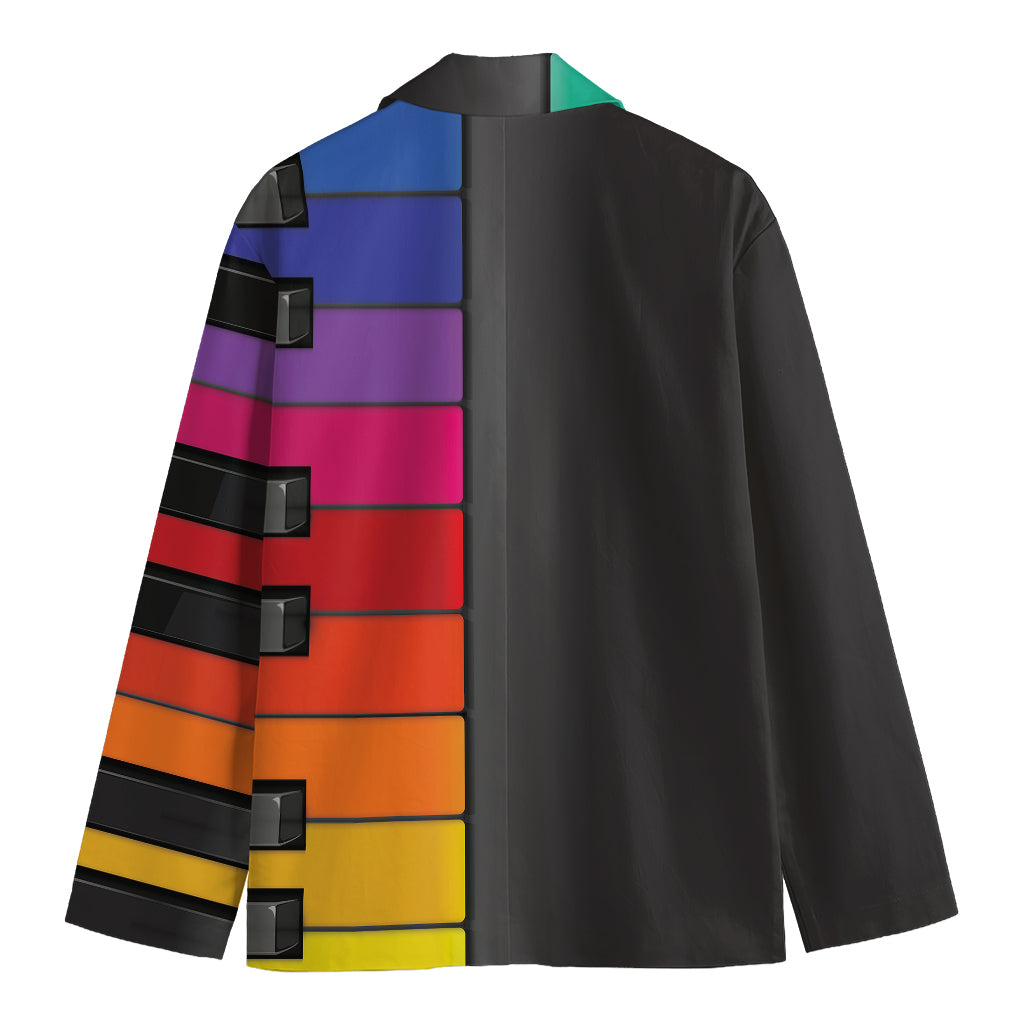 Colorful Piano Keyboard Print Men's Blazer