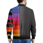 Colorful Piano Keyboard Print Men's Bomber Jacket