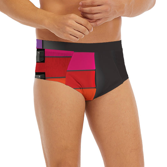 Colorful Piano Keyboard Print Men's Briefs