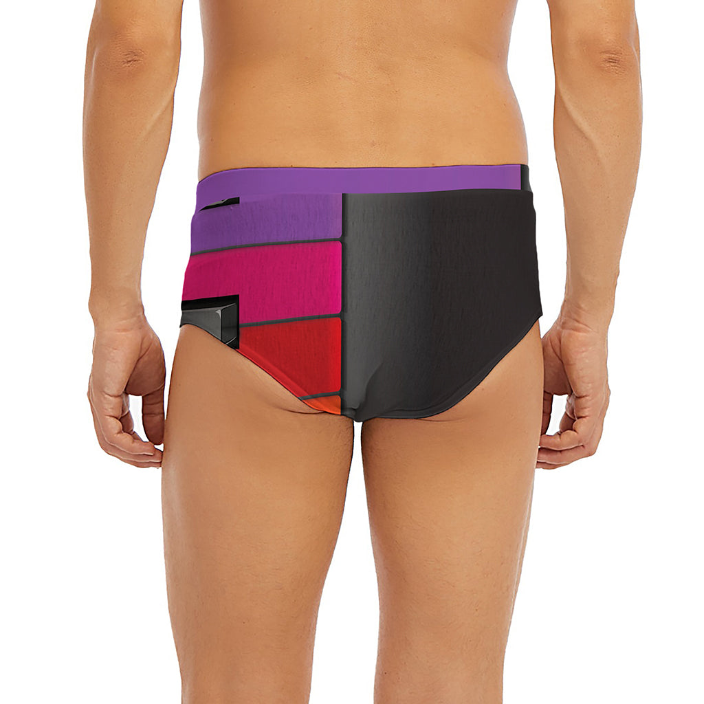Colorful Piano Keyboard Print Men's Briefs