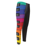 Colorful Piano Keyboard Print Men's Compression Pants