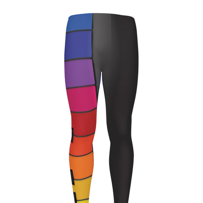 Colorful Piano Keyboard Print Men's leggings