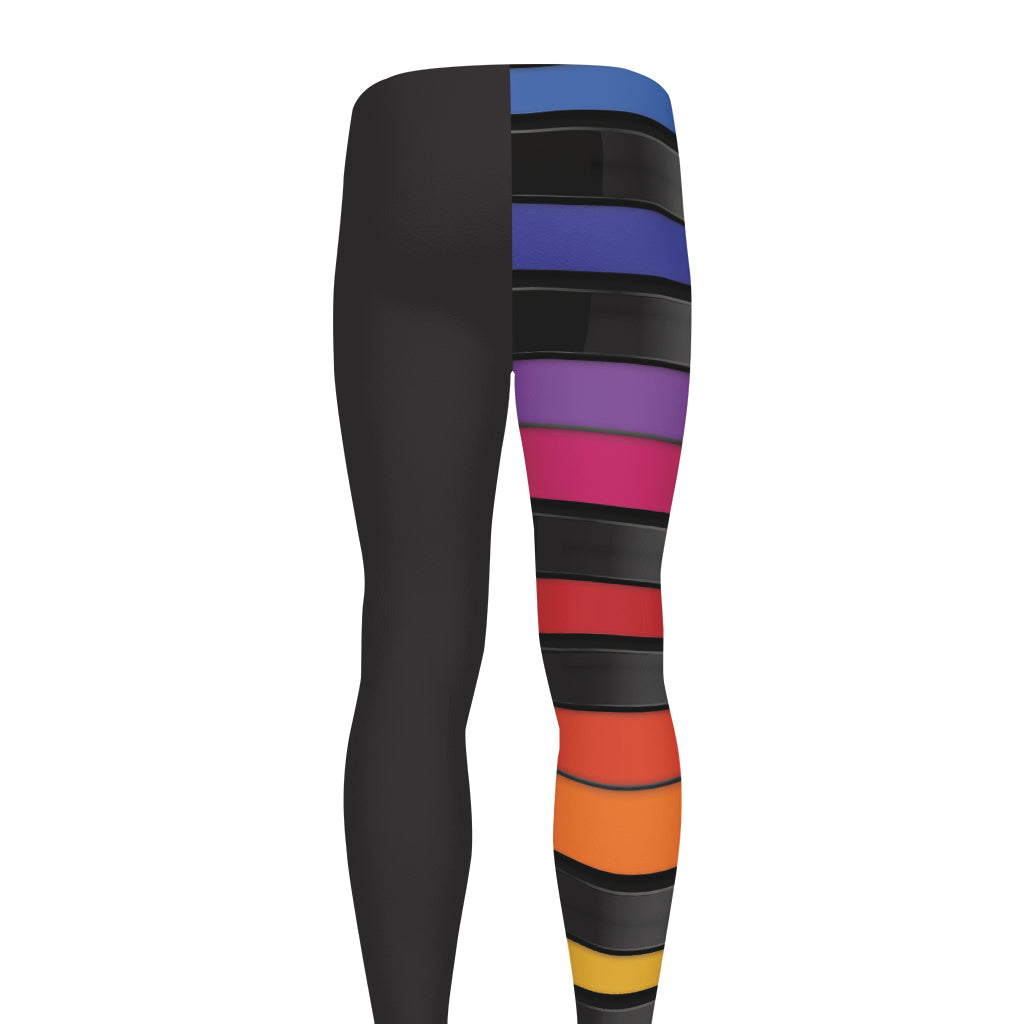 Colorful Piano Keyboard Print Men's leggings