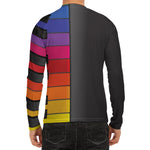 Colorful Piano Keyboard Print Men's Long Sleeve Rash Guard
