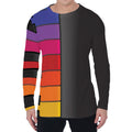 Colorful Piano Keyboard Print Men's Long Sleeve T-Shirt