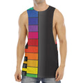 Colorful Piano Keyboard Print Men's Muscle Tank Top