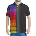 Colorful Piano Keyboard Print Men's Polo Shirt
