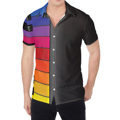 Colorful Piano Keyboard Print Men's Shirt