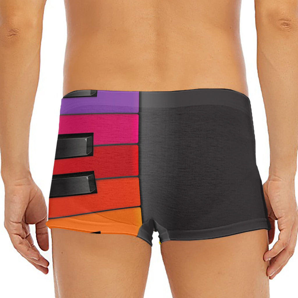Colorful Piano Keyboard Print Men's Short Boxer Briefs