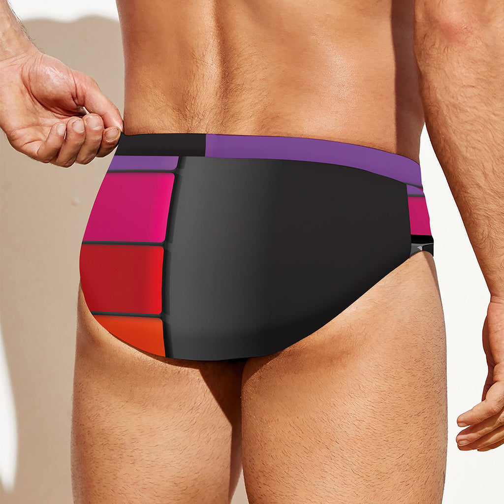 Colorful Piano Keyboard Print Men's Swim Briefs
