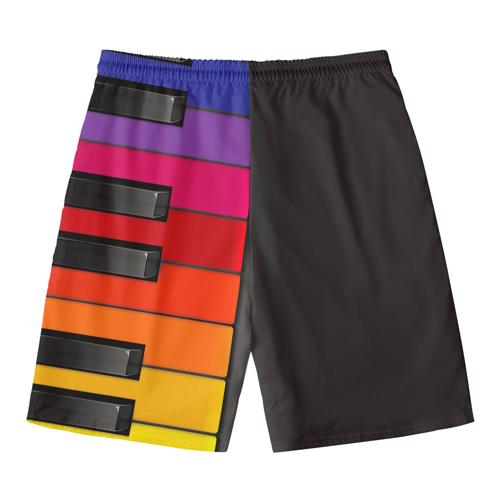Colorful Piano Keyboard Print Men's Swim Trunks
