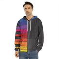 Colorful Piano Keyboard Print Men's Velvet Pullover Hoodie