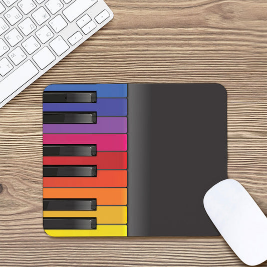Colorful Piano Keyboard Print Mouse Pad