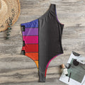 Colorful Piano Keyboard Print One Shoulder Bodysuit
