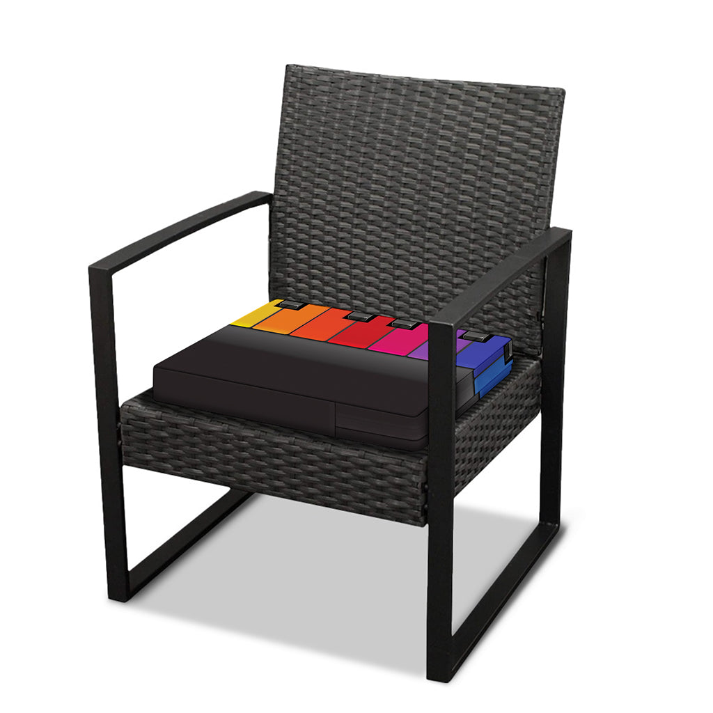 Colorful Piano Keyboard Print Outdoor Seat Cushion Cover