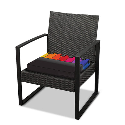 Colorful Piano Keyboard Print Outdoor Seat Cushion Cover