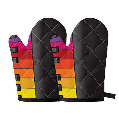 Colorful Piano Keyboard Print Oven Mitts