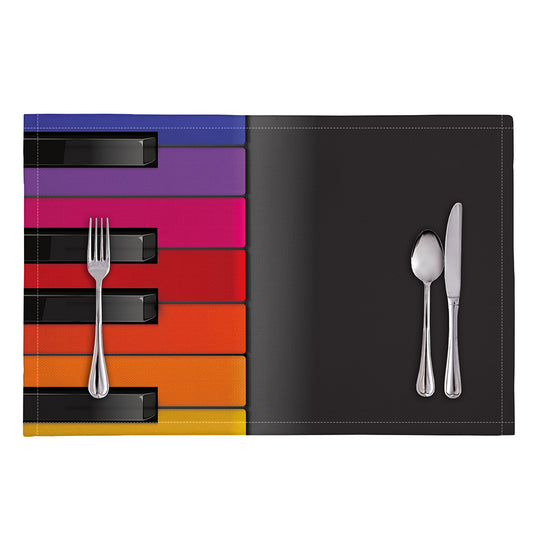 Colorful Piano Keyboard Print Placemat