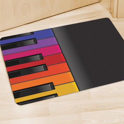 Colorful Piano Keyboard Print Polyester Doormat