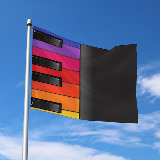 Colorful Piano Keyboard Print Polyester Flag