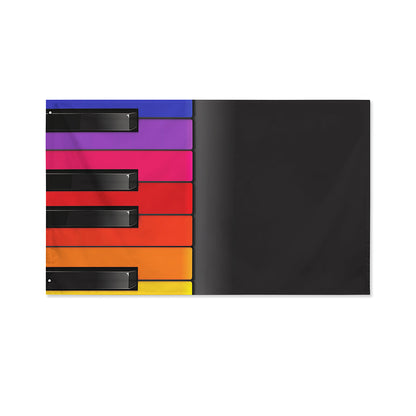 Colorful Piano Keyboard Print Polyester Flag
