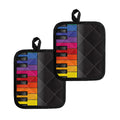 Colorful Piano Keyboard Print Pot Holders