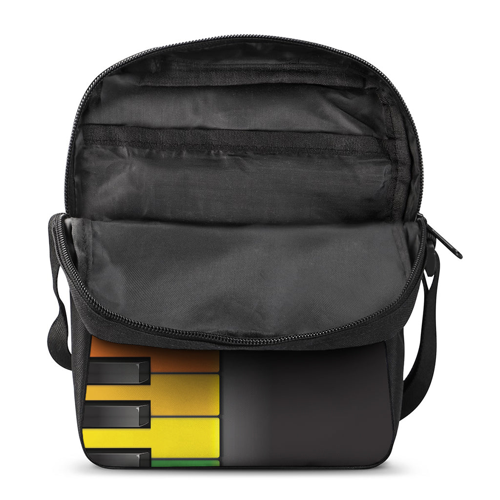 Colorful Piano Keyboard Print Rectangular Crossbody Bag
